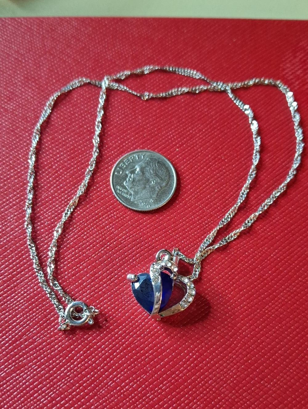 Topaz Faux Silver Necklace New